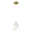 Hubbardton Forge 2023 Modern Brass White Crystal (WP) Standard Chrysalis 1-Light Large Pendant