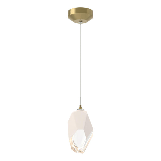 Hubbardton Forge 2023 Modern Brass White Crystal (WP) Standard Chrysalis 1-Light Large Pendant