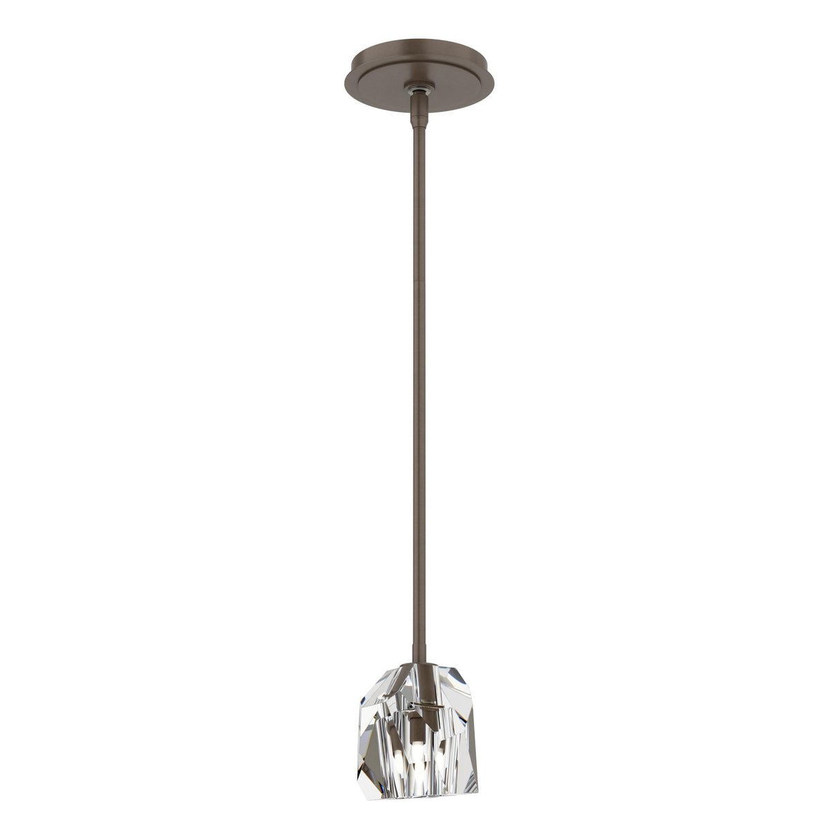 Hubbardton Forge 2023 Bronze Crystal Multi Gatsby 1-Light Mini Pendant
