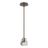 Hubbardton Forge 2023 Bronze Crystal Multi Gatsby 1-Light Mini Pendant