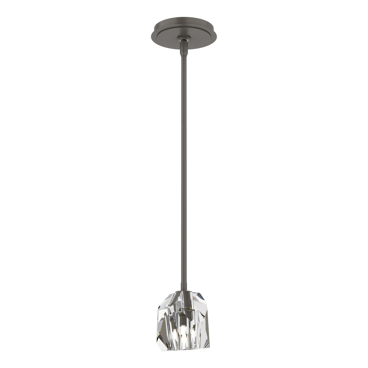 Hubbardton Forge 2023 Dark Smoke Crystal Multi Gatsby 1-Light Mini Pendant