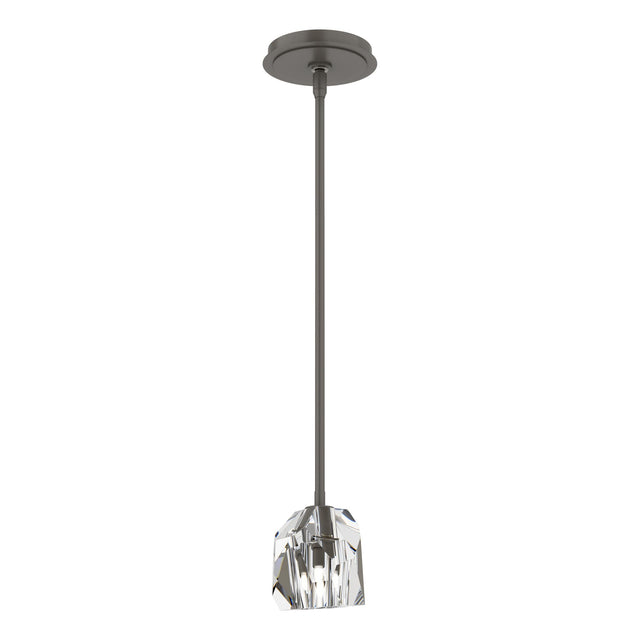 Hubbardton Forge 2023 Dark Smoke Crystal Multi Gatsby 1-Light Mini Pendant