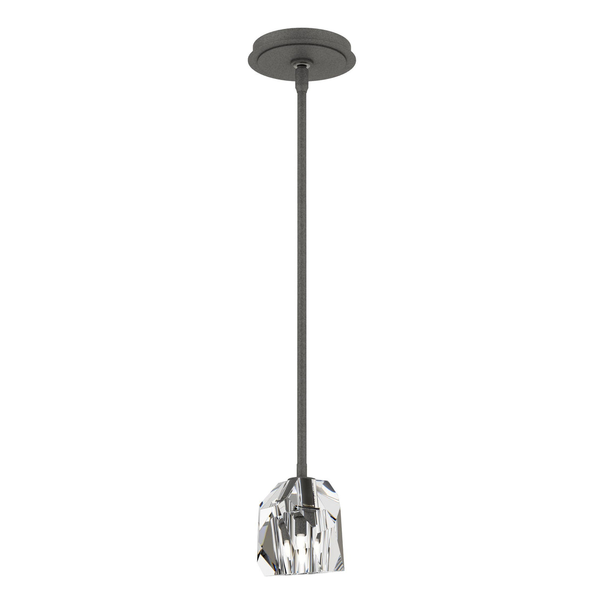 Hubbardton Forge 2023 Natural Iron Crystal Multi Gatsby 1-Light Mini Pendant