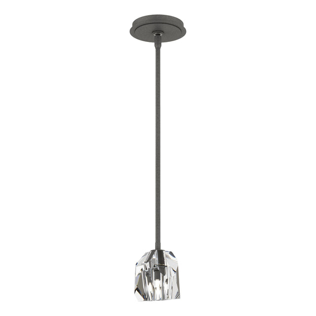 Hubbardton Forge 2023 Natural Iron Crystal Multi Gatsby 1-Light Mini Pendant