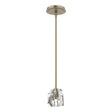 Hubbardton Forge 2023 Soft Gold Crystal Multi Gatsby 1-Light Mini Pendant