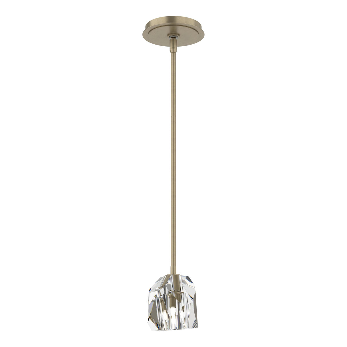 Hubbardton Forge 2023 Soft Gold Crystal Multi Gatsby 1-Light Mini Pendant