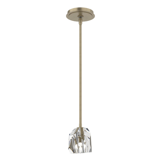 Hubbardton Forge 2023 Soft Gold Crystal Multi Gatsby 1-Light Mini Pendant