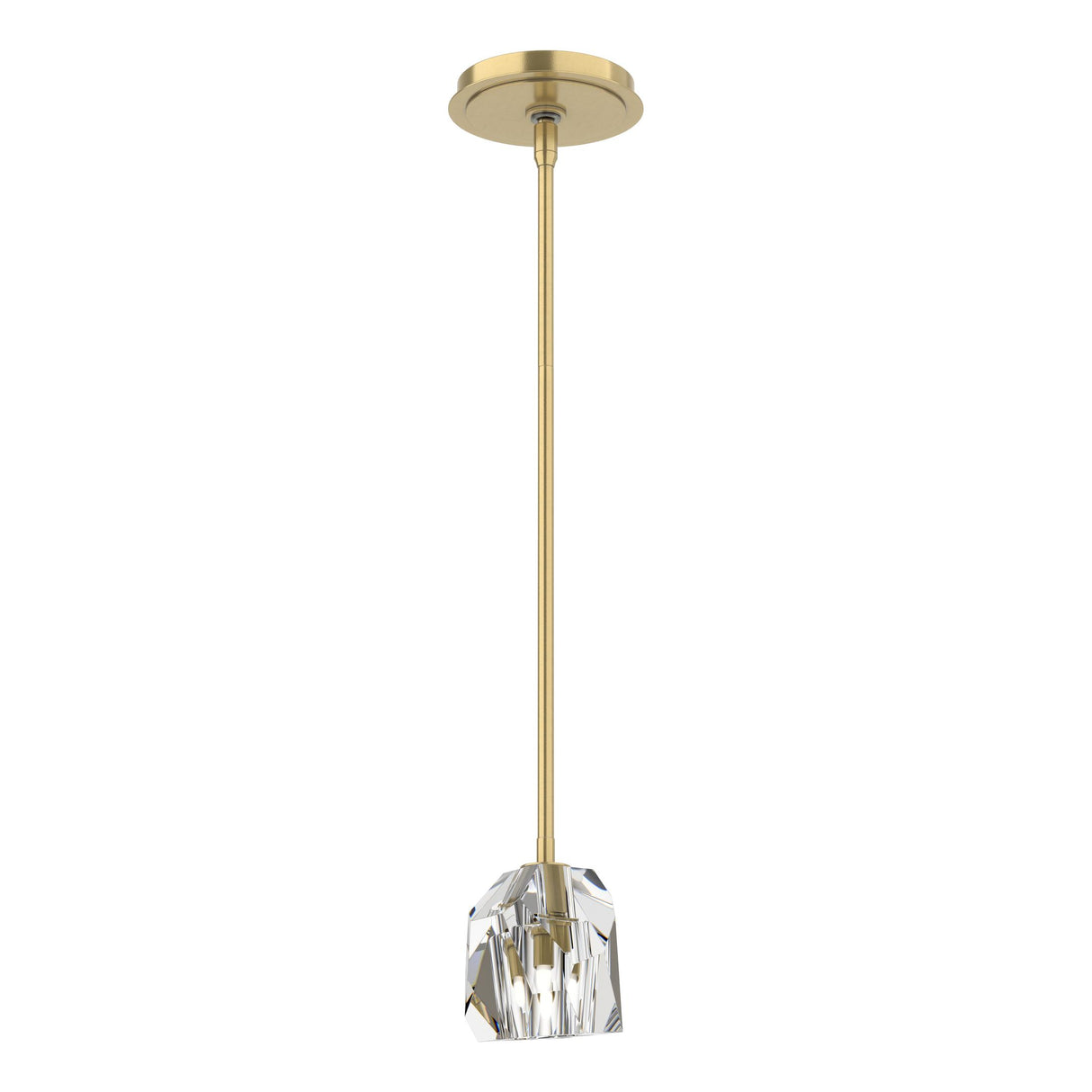 Hubbardton Forge 2023 Modern Brass Crystal Multi Gatsby 1-Light Mini Pendant
