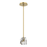 Hubbardton Forge 2023 Modern Brass Crystal Multi Gatsby 1-Light Mini Pendant
