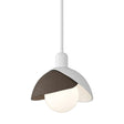 Hubbardton Forge 2023 White Bronze Multi Brooklyn Double Shade Mini Pendant