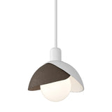 Hubbardton Forge 2023 White Bronze Multi Brooklyn Double Shade Mini Pendant