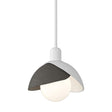 Hubbardton Forge 2023 White Dark Smoke Multi Brooklyn Double Shade Mini Pendant