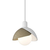 Hubbardton Forge 2023 White Soft Gold Multi Brooklyn Double Shade Mini Pendant