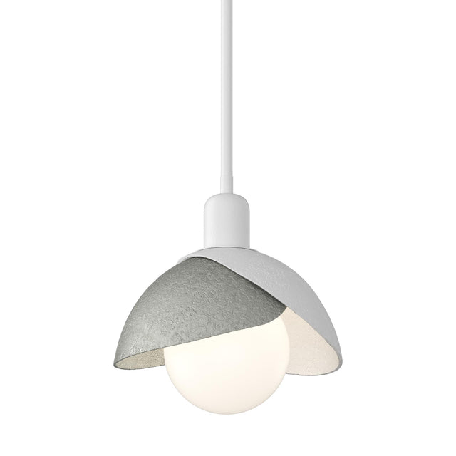 Hubbardton Forge 2023 White Sterling Multi Brooklyn Double Shade Mini Pendant