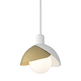 Hubbardton Forge 2023 White Modern Brass Multi Brooklyn Double Shade Mini Pendant