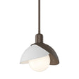 Hubbardton Forge 2023 Bronze White Multi Brooklyn Double Shade Mini Pendant