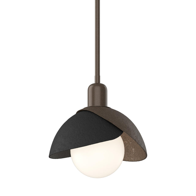 Hubbardton Forge 2023 Bronze Black Multi Brooklyn Double Shade Mini Pendant