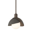 Hubbardton Forge 2023 Bronze Dark Smoke Multi Brooklyn Double Shade Mini Pendant