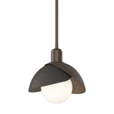 Hubbardton Forge 2023 Bronze Oil Rubbed Bronze Multi Brooklyn Double Shade Mini Pendant