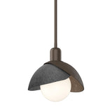 Hubbardton Forge 2023 Bronze Ink Multi Brooklyn Double Shade Mini Pendant