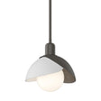 Hubbardton Forge 2023 Dark Smoke White Multi Brooklyn Double Shade Mini Pendant