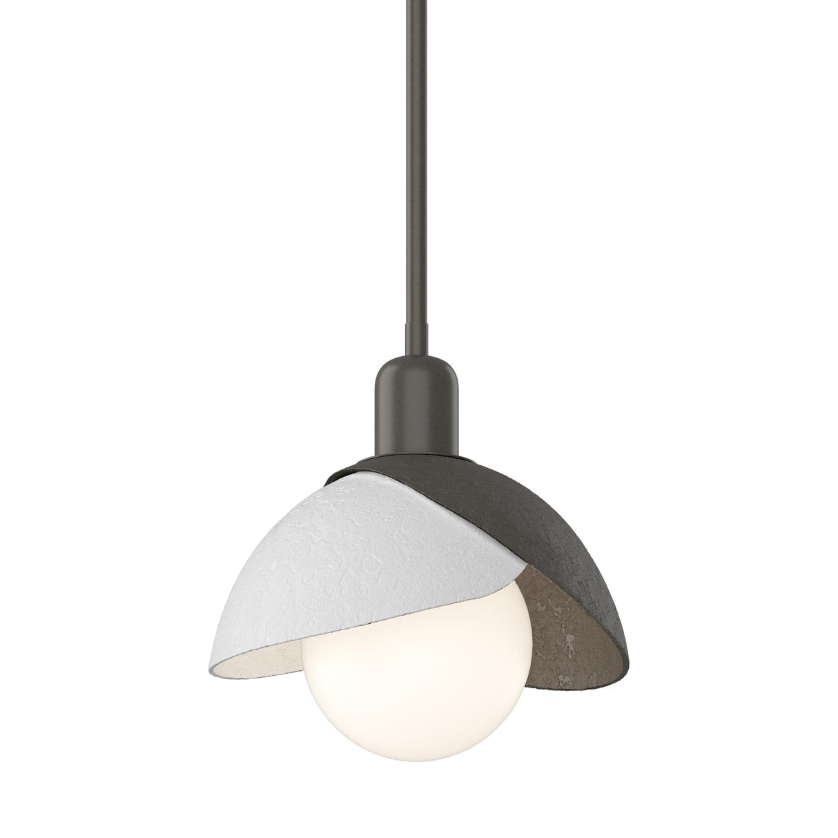 Hubbardton Forge 2023 Dark Smoke White Multi Brooklyn Double Shade Mini Pendant
