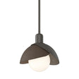 Hubbardton Forge 2023 Dark Smoke Bronze Multi Brooklyn Double Shade Mini Pendant