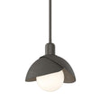 Hubbardton Forge 2023 Dark Smoke Dark Smoke Multi Brooklyn Double Shade Mini Pendant