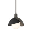 Hubbardton Forge 2023 Dark Smoke Black Multi Brooklyn Double Shade Mini Pendant