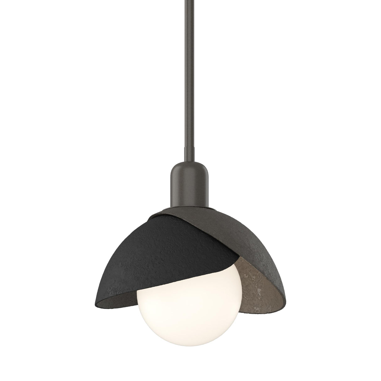 Hubbardton Forge 2023 Dark Smoke Black Multi Brooklyn Double Shade Mini Pendant