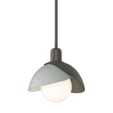 Hubbardton Forge 2023 Dark Smoke Vintage Platinum Multi Brooklyn Double Shade Mini Pendant