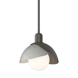 Hubbardton Forge 2023 Dark Smoke Sterling Multi Brooklyn Double Shade Mini Pendant