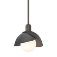 Hubbardton Forge 2023 Dark Smoke Ink Multi Brooklyn Double Shade Mini Pendant