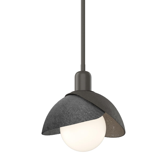 Hubbardton Forge 2023 Dark Smoke Ink Multi Brooklyn Double Shade Mini Pendant