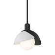 Hubbardton Forge 2023 Black White Multi Brooklyn Double Shade Mini Pendant