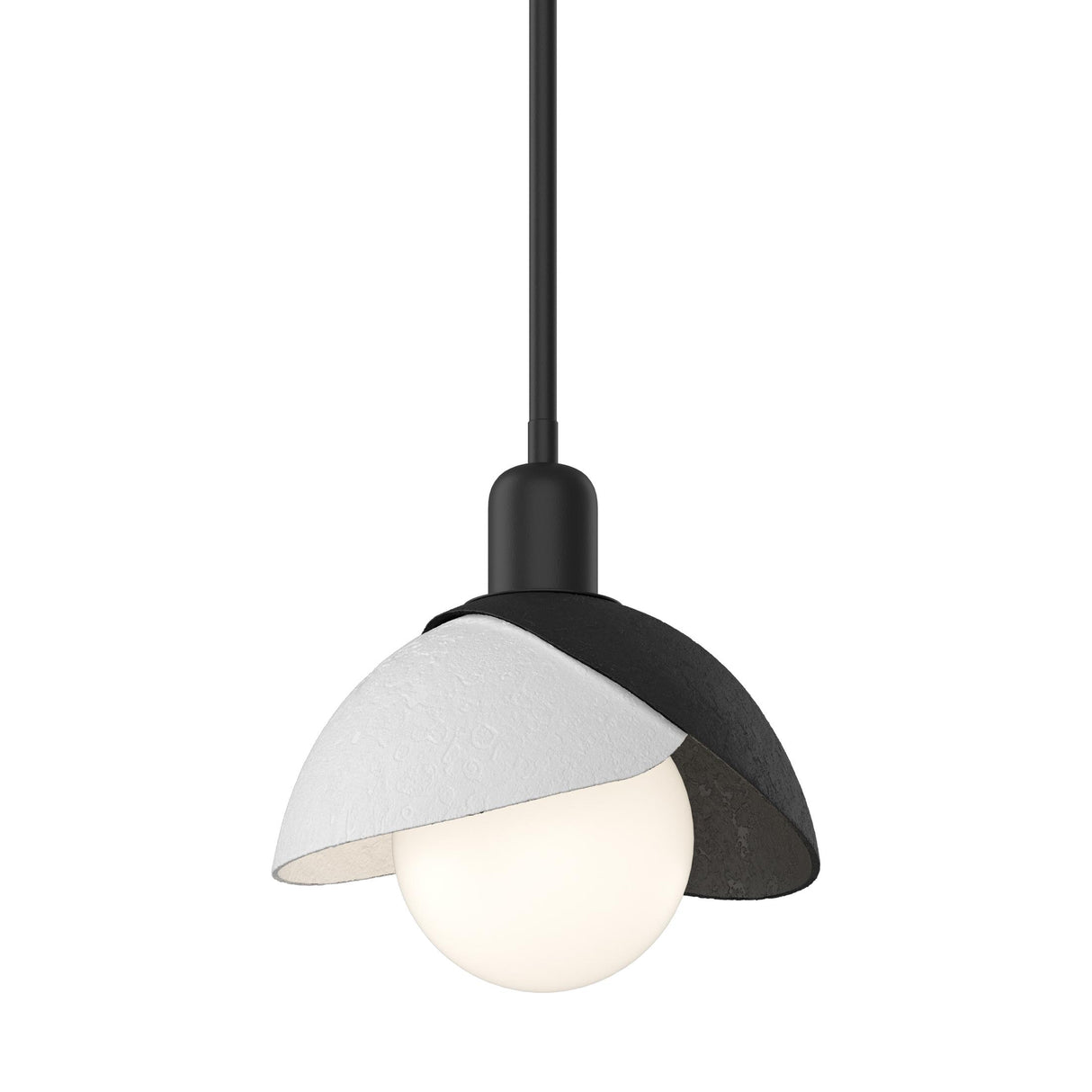 Hubbardton Forge 2023 Black White Multi Brooklyn Double Shade Mini Pendant