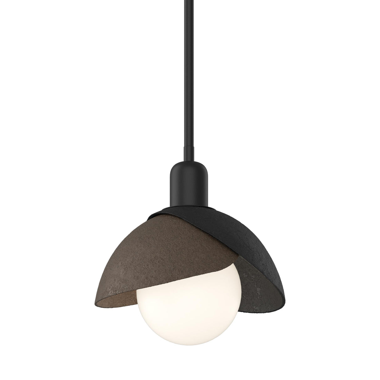 Hubbardton Forge 2023 Black Bronze Multi Brooklyn Double Shade Mini Pendant