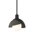 Hubbardton Forge 2023 Black Dark Smoke Multi Brooklyn Double Shade Mini Pendant