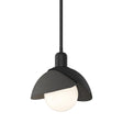 Hubbardton Forge 2023 Black Natural Iron Multi Brooklyn Double Shade Mini Pendant