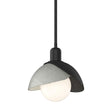 Hubbardton Forge 2023 Black Sterling Multi Brooklyn Double Shade Mini Pendant