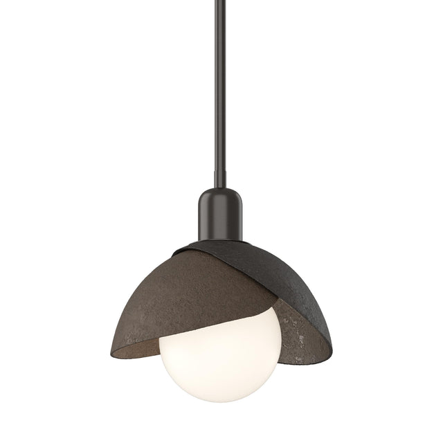Hubbardton Forge 2023 Oil Rubbed Bronze Bronze Multi Brooklyn Double Shade Mini Pendant