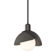 Hubbardton Forge 2023 Oil Rubbed Bronze Dark Smoke Multi Brooklyn Double Shade Mini Pendant