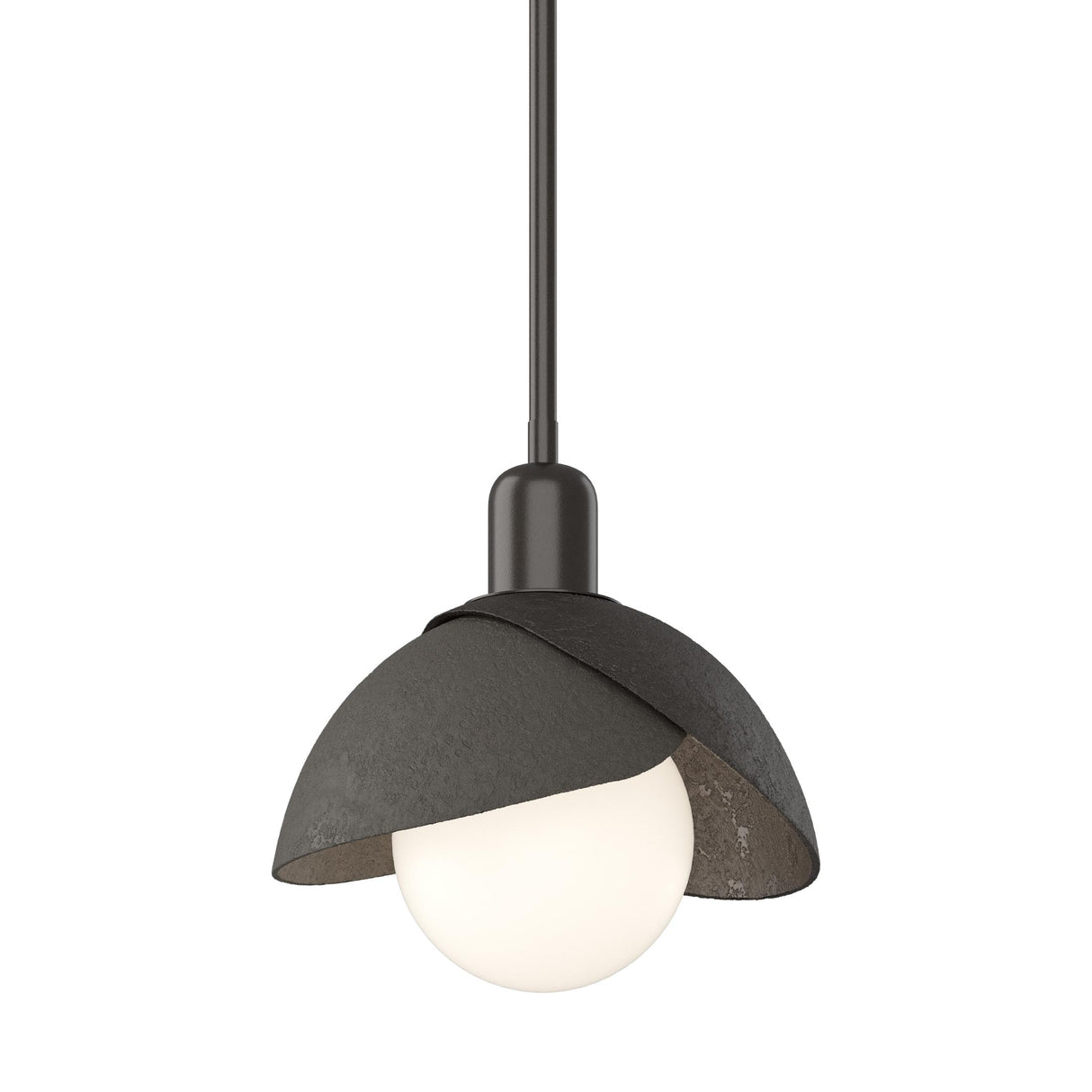 Hubbardton Forge 2023 Oil Rubbed Bronze Dark Smoke Multi Brooklyn Double Shade Mini Pendant