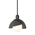 Hubbardton Forge 2023 Oil Rubbed Bronze Natural Iron Multi Brooklyn Double Shade Mini Pendant