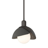 Hubbardton Forge 2023 Oil Rubbed Bronze Natural Iron Multi Brooklyn Double Shade Mini Pendant