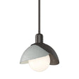 Hubbardton Forge 2023 Oil Rubbed Bronze Vintage Platinum Multi Brooklyn Double Shade Mini Pendant