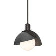 Hubbardton Forge 2023 Oil Rubbed Bronze Ink Multi Brooklyn Double Shade Mini Pendant