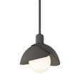 Hubbardton Forge 2023 Natural Iron Dark Smoke Multi Brooklyn Double Shade Mini Pendant