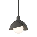 Hubbardton Forge 2023 Natural Iron Dark Smoke Multi Brooklyn Double Shade Mini Pendant