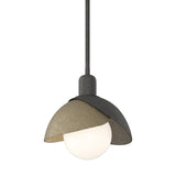 Hubbardton Forge 2023 Natural Iron Soft Gold Multi Brooklyn Double Shade Mini Pendant